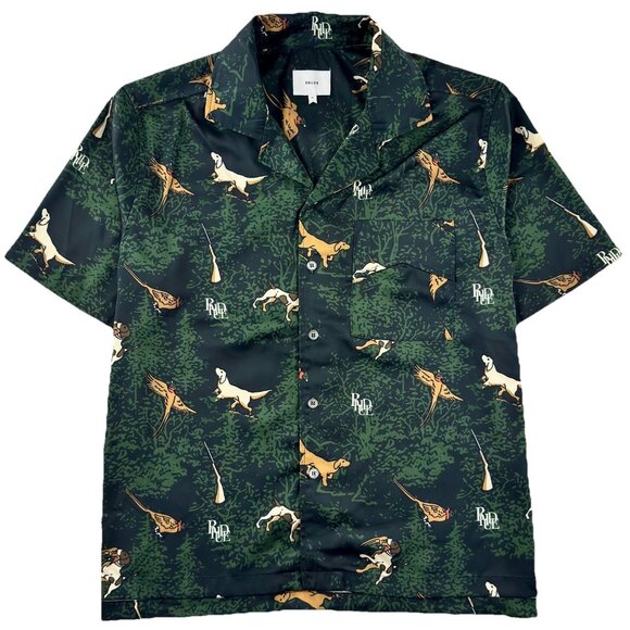 Rhude Scrambled Dog Vacation Shirt Men’s XL Black Short Sleeve Button Up $455 - Picture 1 of 13